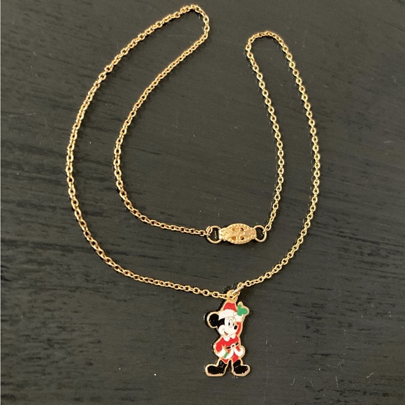 Vintage and Rare Christmas Mickey Mouse Necklace Signed Walt Disney Productions - Picture 10 of 10